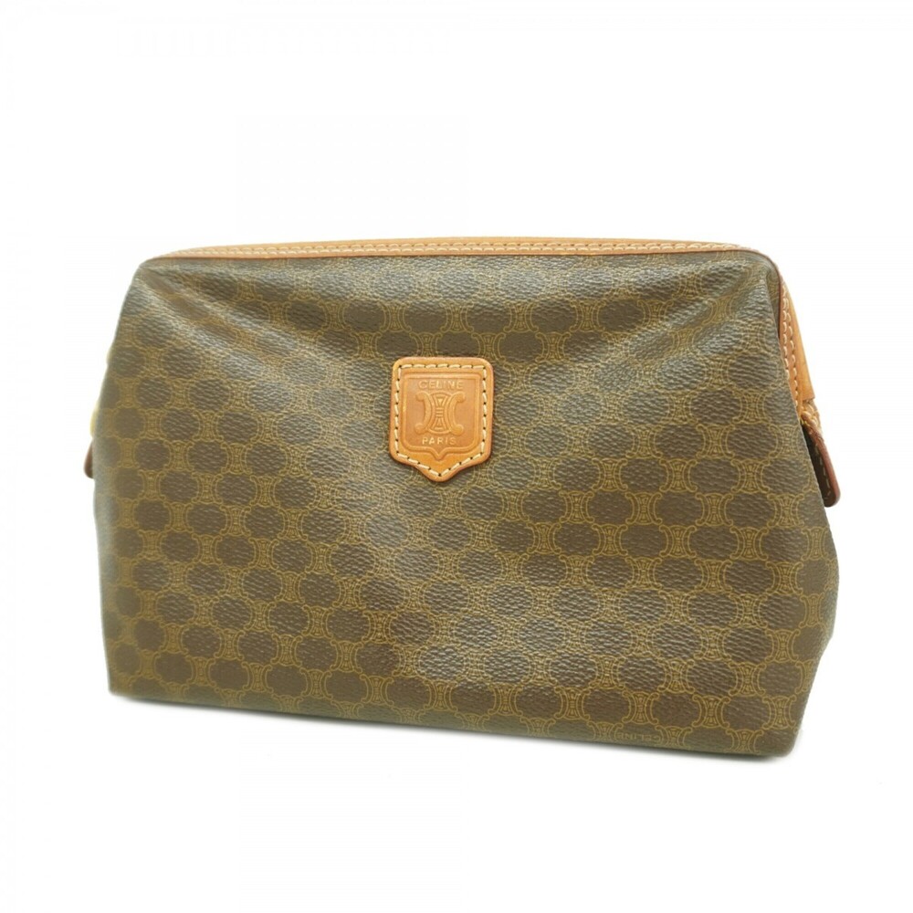 Celine bag/pouch, Macadam pattern, brown, for women.